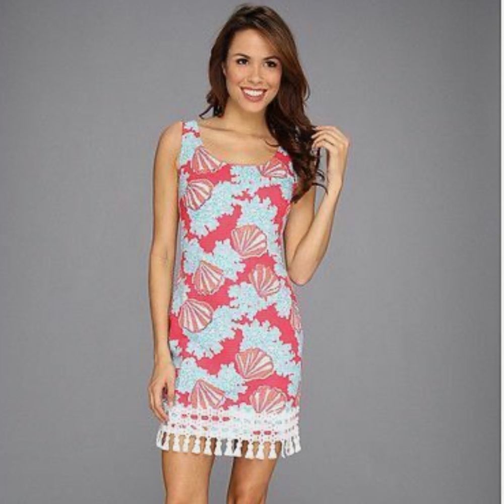 Lilly Pulitzer Coral Thompson Shift Dress EUC